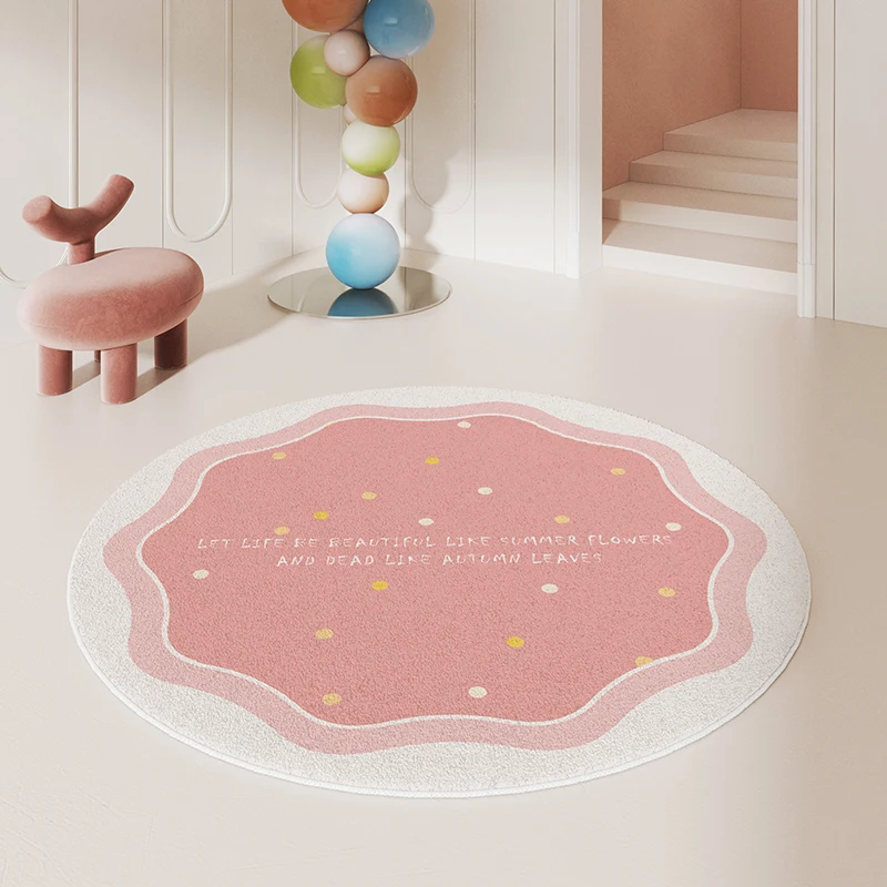 Fluffy Soft Baby Crawling Mat Cartoon Bedroom Decor Round Rug Nordic Style Carpets for Living Room Thickened Anti-slip Carpet