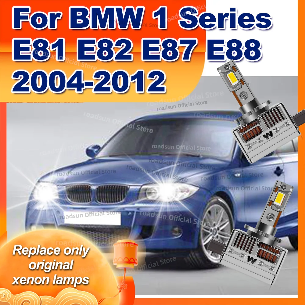 

LED Bulb 6000K Xenon Replacement Lights 50000LM Headlight For BMW 1 Series E81 E82 E87 E88 2004-2012 2008 2009 2010 2011