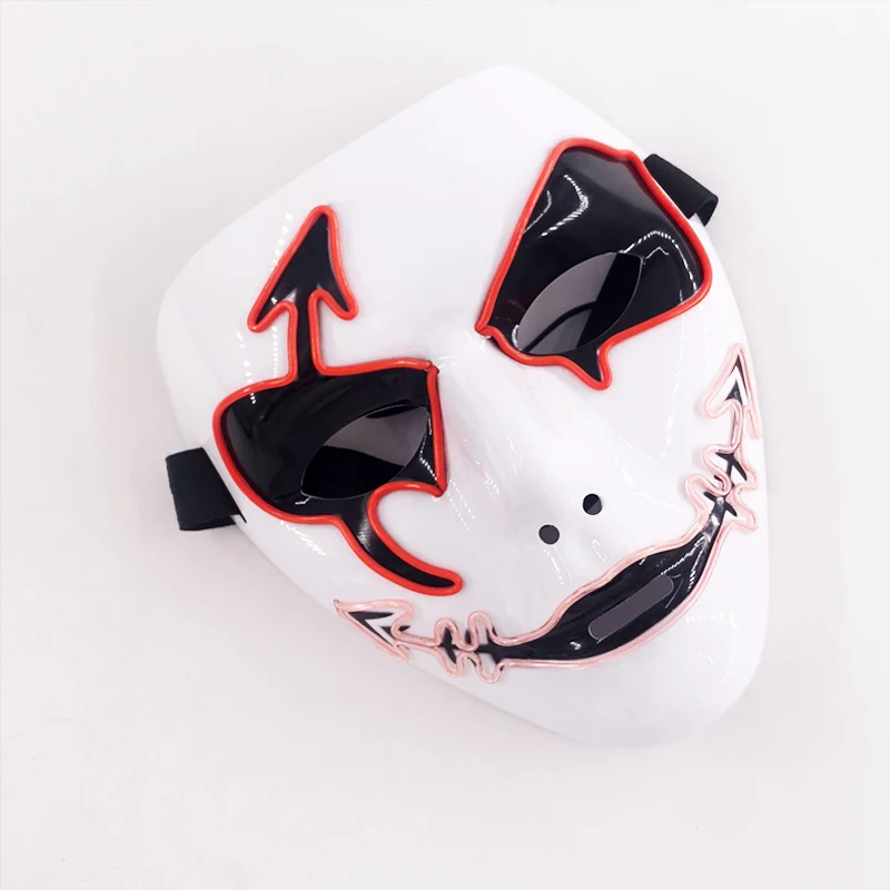 Melbourne Shuffle Rave Tanz Leuchtende Maske Handgezeichnete Gemusterte Leuchtmaske für Jugendliche Coole Halloween Cosplay Performance Requisiten – Detail 7