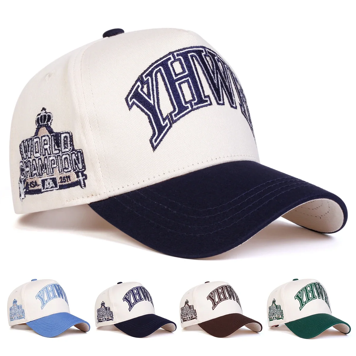 Unisex YHWH Letter Embroidery Baseball Caps Outdoor Adjustable Spring and Autumn Casual Sunscreen Hat