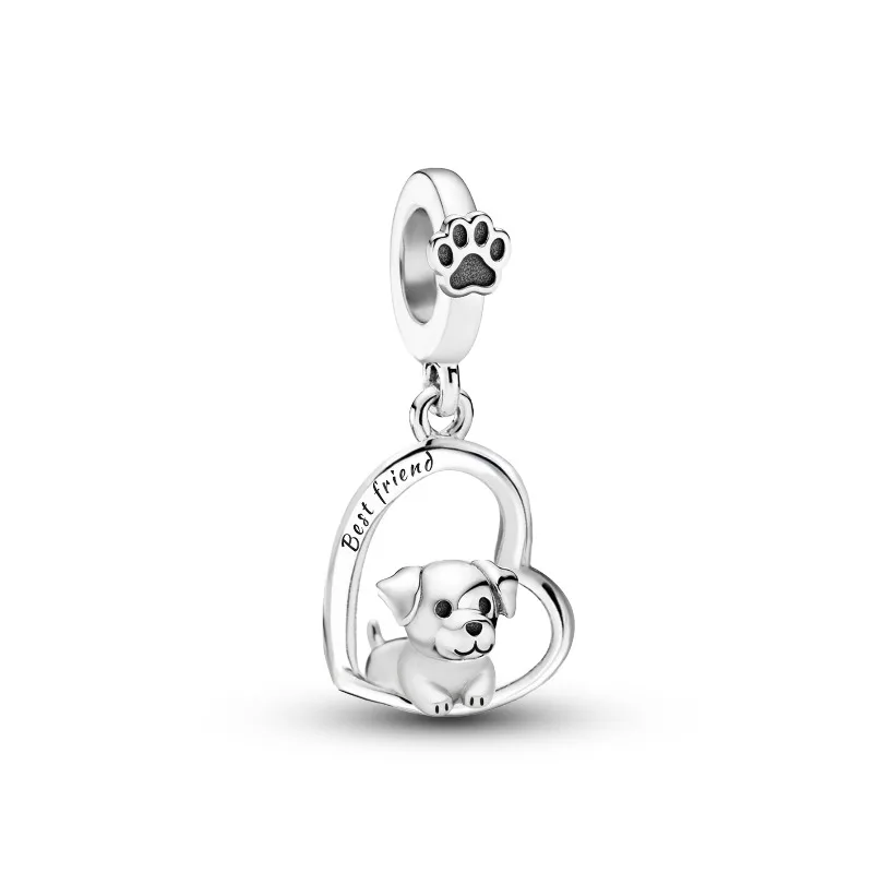 925 Sterling Silver Sausage Dog Koala White Dove Animal Series Charms Beads Fit Original Bracelets Bangles Fine Jewelry Gift 3