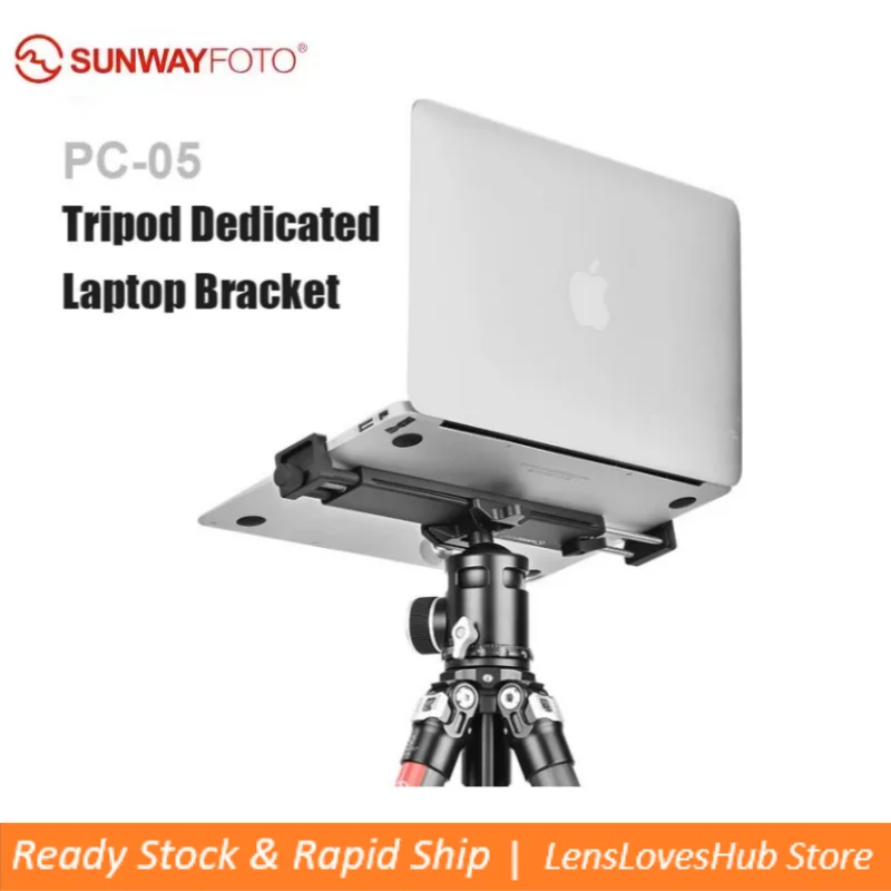 

SUNWAYFOTO PC-05 Universal Laptop Stand for Arca Swiss Tripod, Laptop Holder for Macbook Pro, Tablet Mount for Ipad