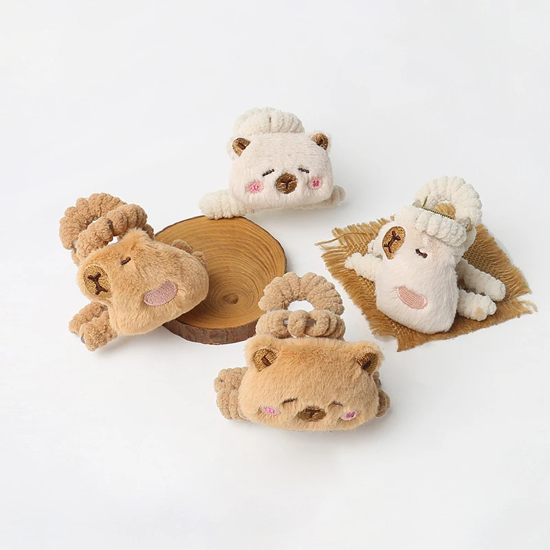 

Cute Cartoon Animal Capybara Plush Doll Hair Clip Women Headwear Accessories Gifts