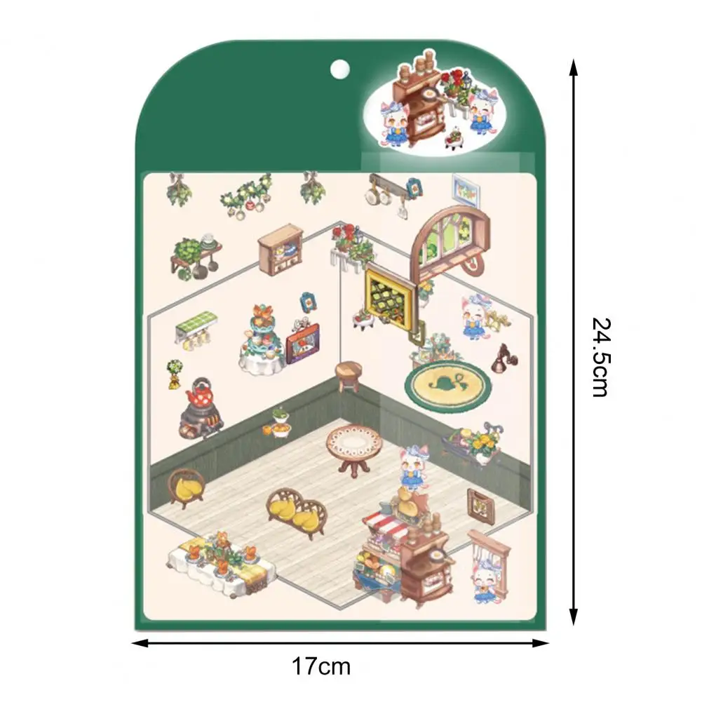 Ensemble d'autocollants 3D pour la maison, quatre thèmes, décalcomanies pour ordinateur portable, étude, Noël, chambre, fête, souligné, scène, instituts, bricolage, 1/4