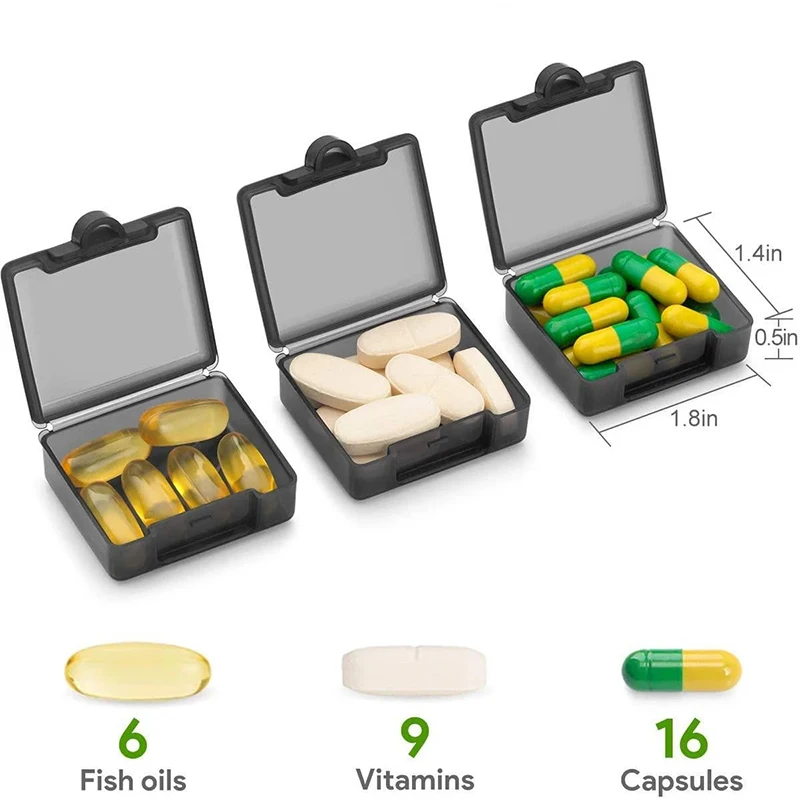 Portable Colorful Small Pill Box Daily Mini Transparent Pill Organizer Travel Pocket Carry With You Medicine Storage Box