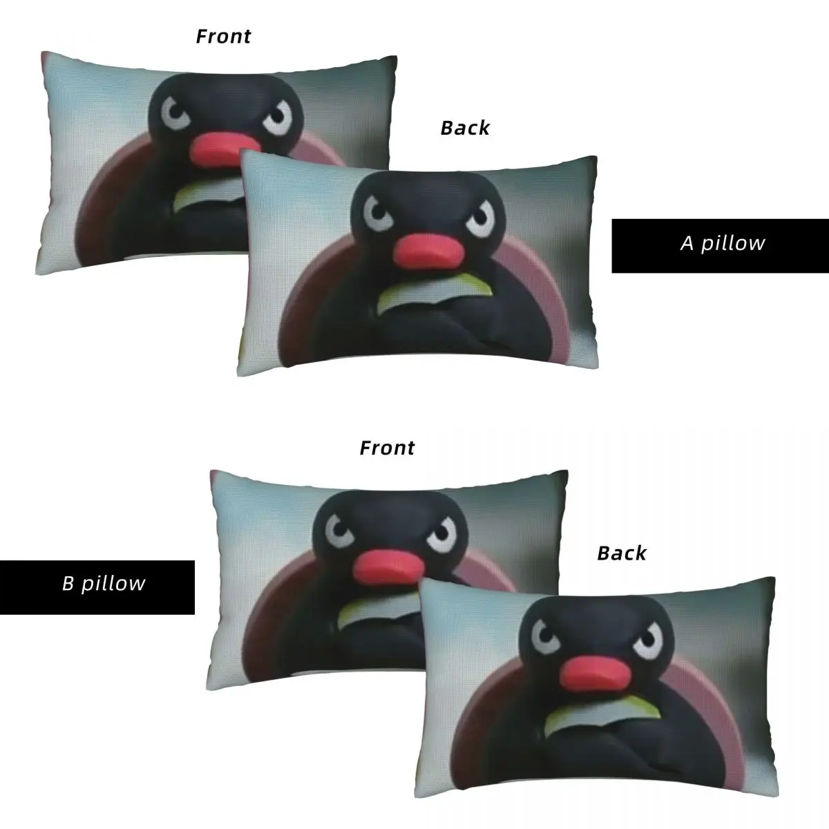 Pingu The Penguin Angry - Noot Noot Rectangle Linen Pillowcase Cushion Cover Polyester Decor Bedroom Home Comfort Throw Pillow