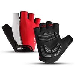 Short Finger Cycling Gloves,Thick Palm Pad Anti Slip,Breathable Spring And Summer Sports Outdoor Gloves