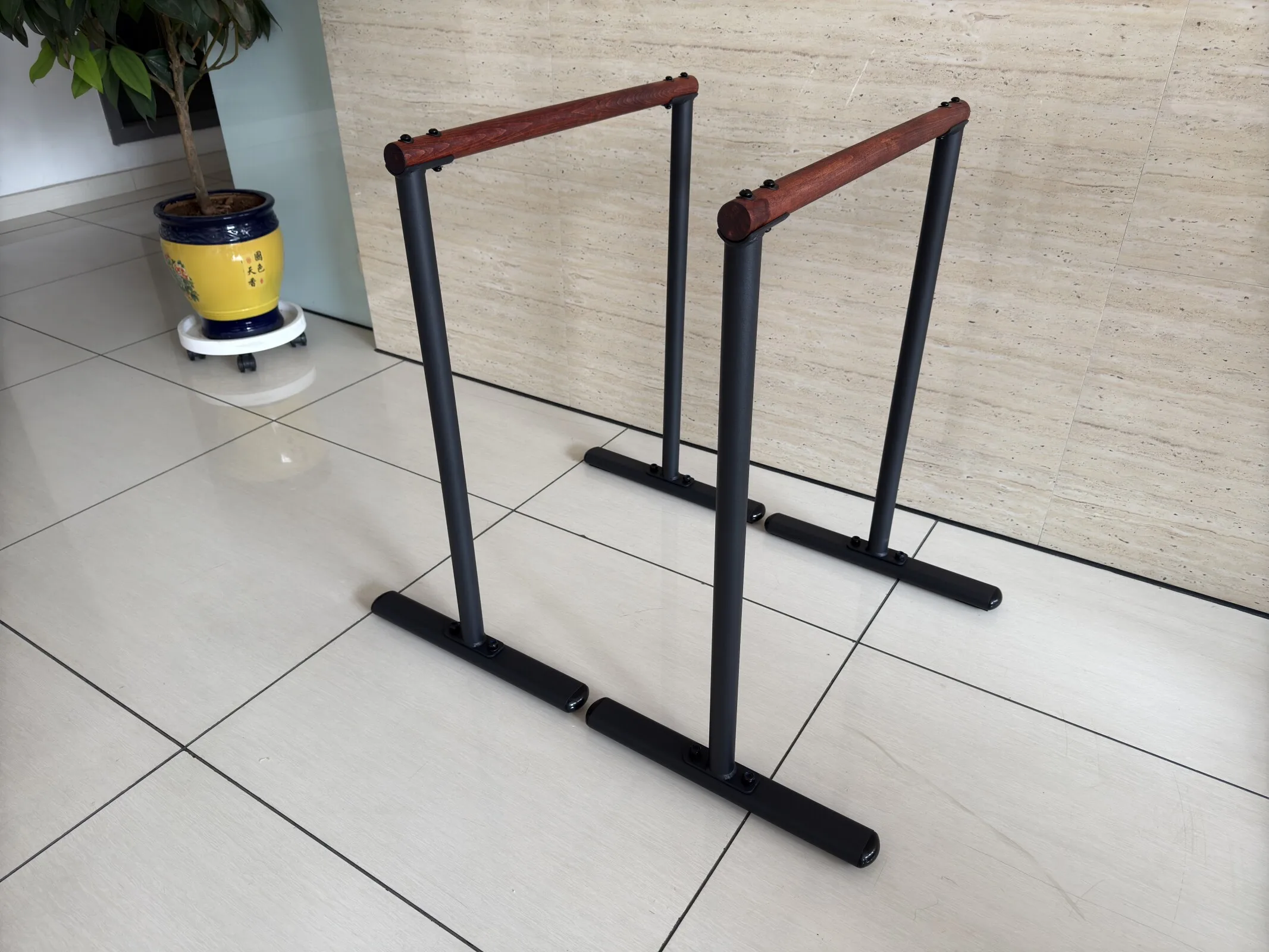 Versatile Wooden Parallel Bars - Multi-Use Handstand Bars for Stretching & Skill Building