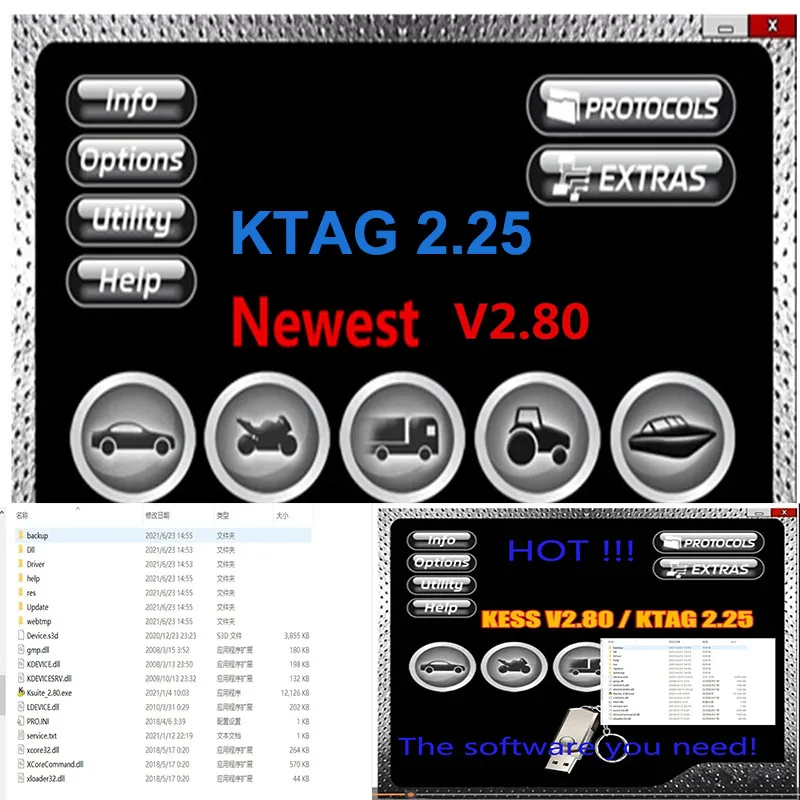 Ksuite 2.80 Newest software work with Ktag 2.25 V5.017 for Cars/Trucks/Bikes/Tractros optimized running speed improved wake up