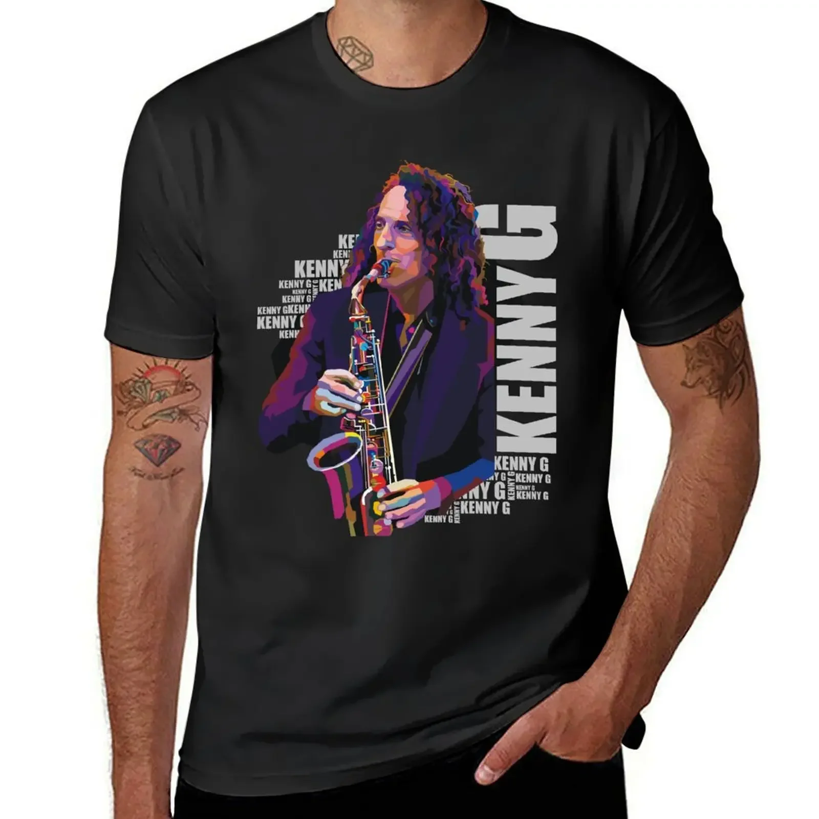 

Kenny G T-Shirt blue archive customs Aesthetic clothing men t shirts high quality