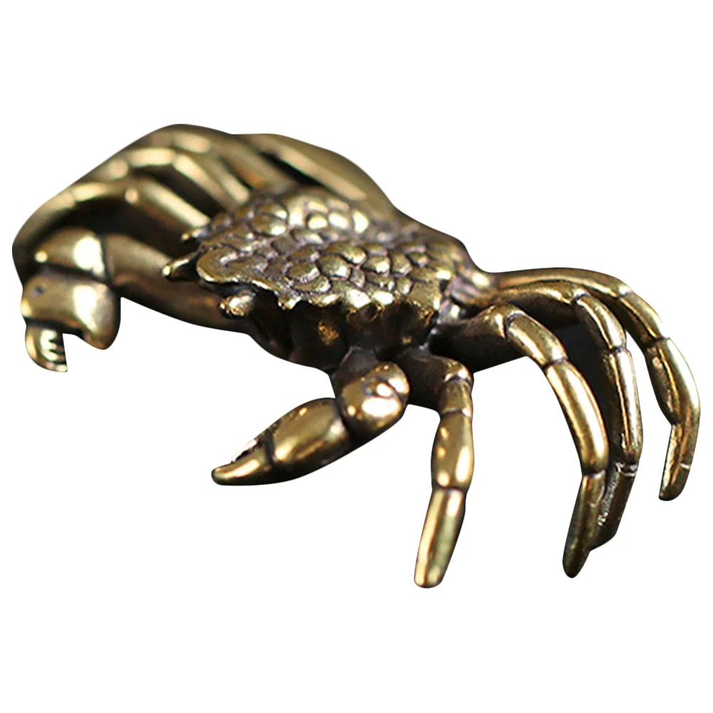 خمر نمط السلطعون ديكور النحاس كراب زخرفة رائعة الرجعية النحت مكتب منزلي الديكور مكتب زخرفة النحاس #2