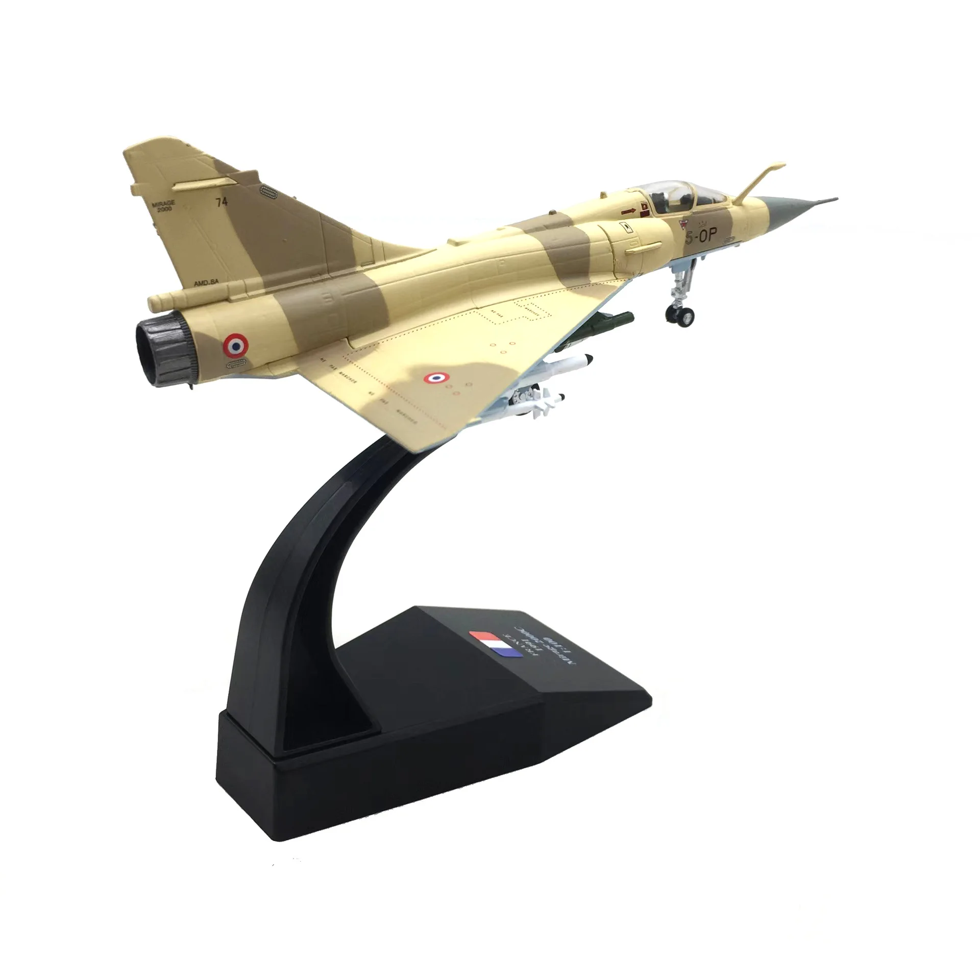 1/100 Scale Model Of French Air Force Mirage Dassault Mirage 2000 Fighter Military Aircraft With Yellow Painting