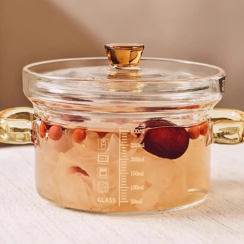 Heatproof Soup Cup Egg Poaching Bowl Glass Double Boiler Cookware Stackable Set Kitchen Dining Accessories