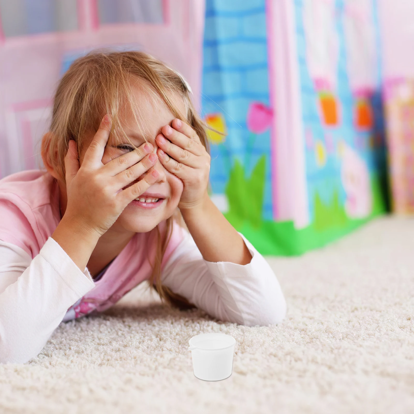 

Simulated Ice Cream Cup Beverage Model Coffee White Plastic Dollhouse Miniature Cups