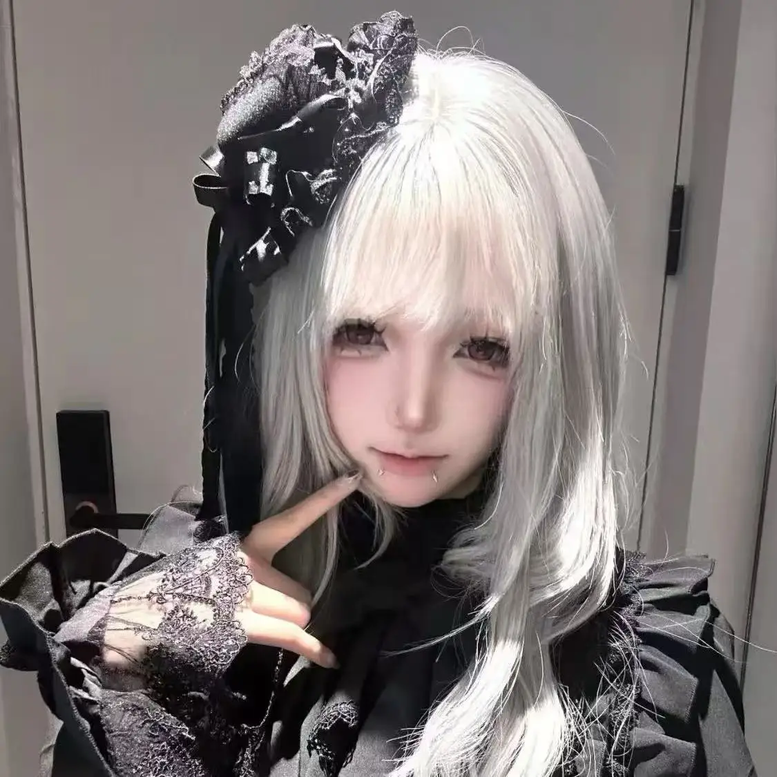 Dark Gothic Punk Retro Black Bow Haipin Comic-Con Small Top Hat Show Lolita Headwear Accessories