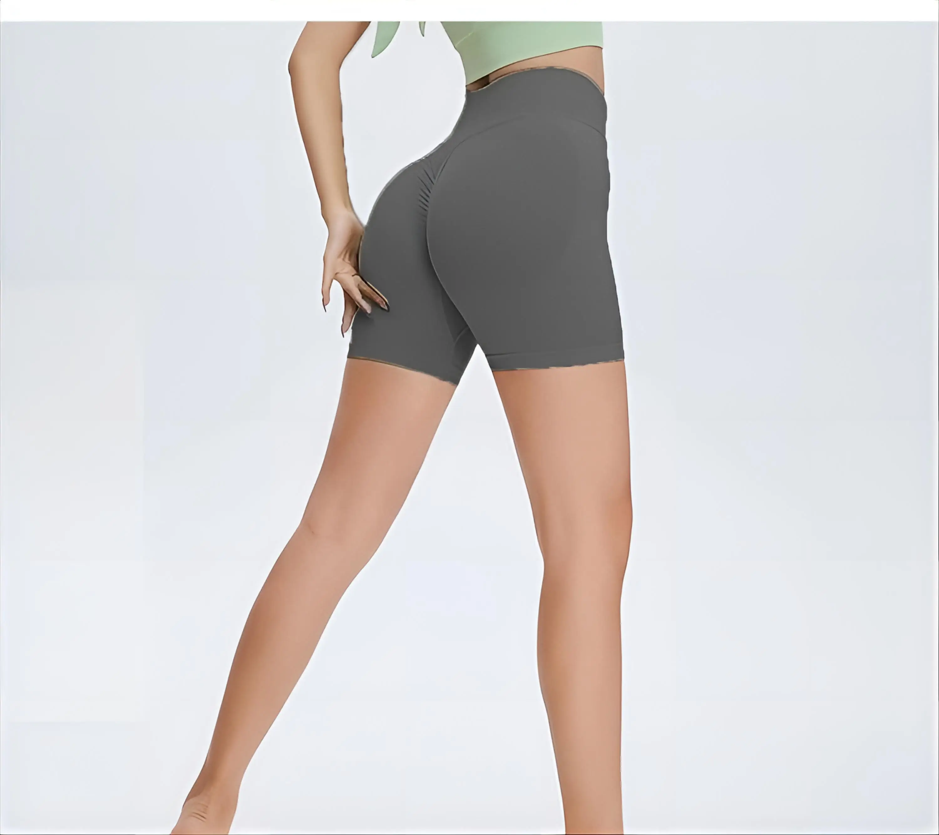 Yoga Shorts Gym Woman Fitness Sports Leg Women Detail Sport Athletic Running Quick-Dry Light Bright Side Base Workout Training