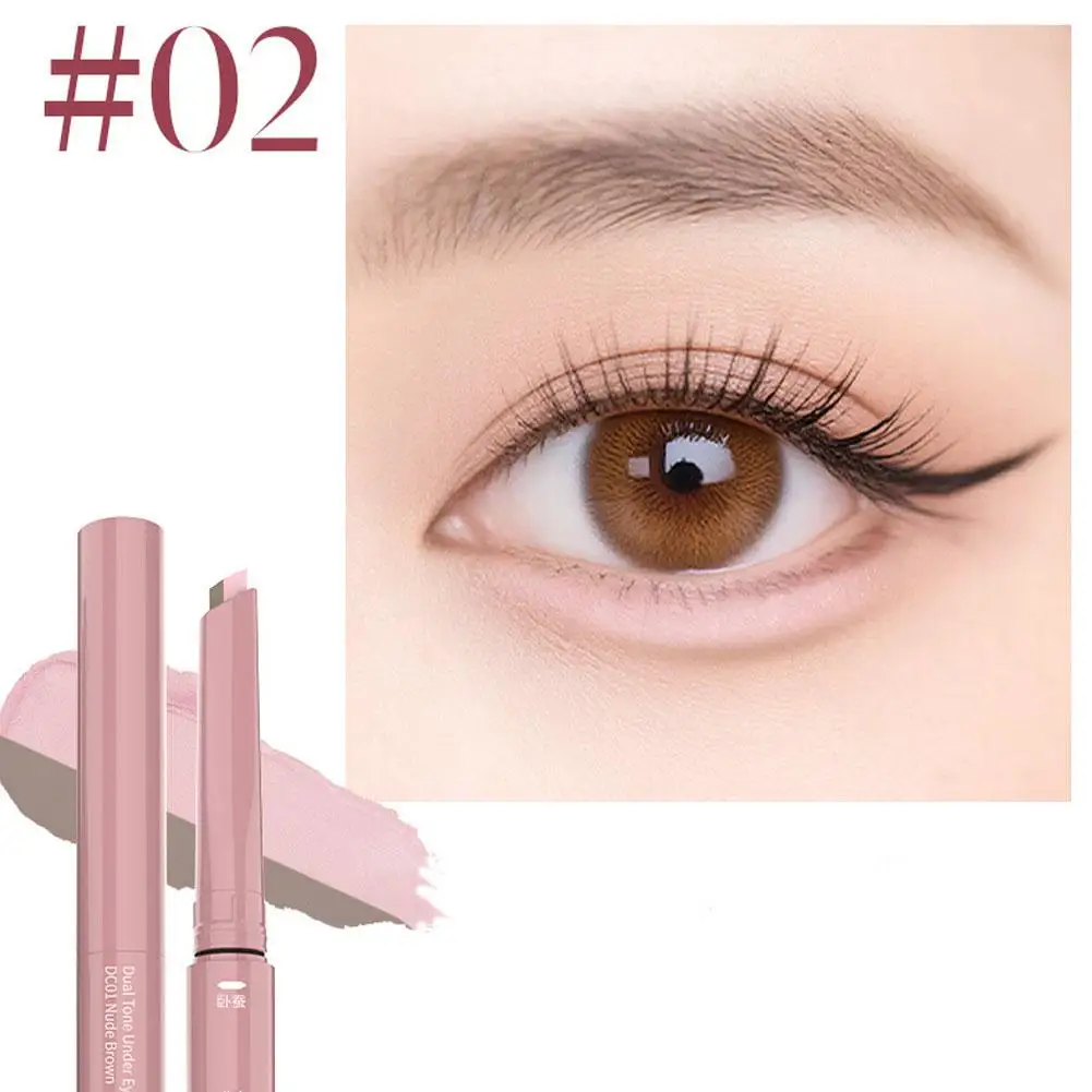 Sneldrogend wenkbrauwpotlood 2-in-1 waterdicht 3D-wenkbrauwpotlood creëert langdurige make-up en verheldert schaduwen