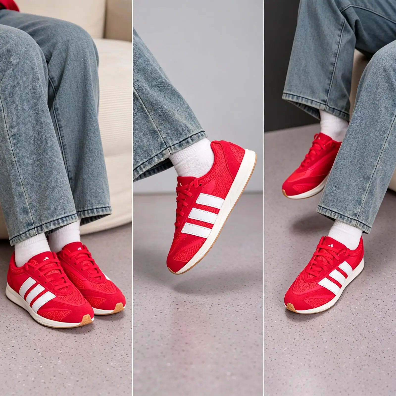 ADIDAS High Quality Popular Bright Red White Mesh Retro Suede Patch Gum Tip Low Top Casual Running Sneakers For Men Women JQ7235 ADIDAS High Quality Popular Bright Red White Mesh Retro Suede Patch Gum Tip Low Top Casual Running Sneakers For Men Women JQ7
