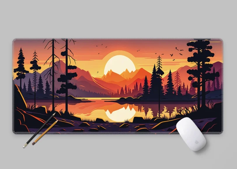 

Natural Rubber Laptop Office Mountain Peak Lake Trees Starry Sky Mouse Pad Ultra Thick Waterproof Natural Scenery Dirt Resistant
