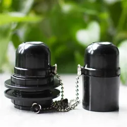 2 X Bakelite High quality Table lamp floor lamp E27 large screw mouth with zipper switch lamp cap screw mouth retro lamp holder