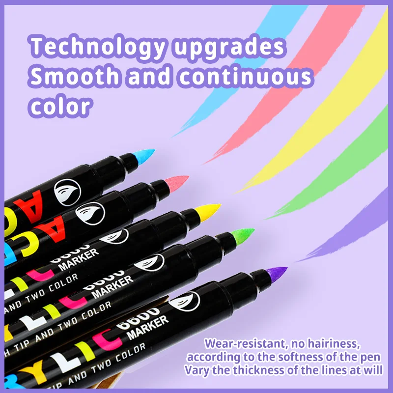 84/36 Colors Sketching Markers Set Dual Brush Acrylic Paint Pens for Calligraphy Lettering Rock Glass Canvas Metal Ceramic Wood