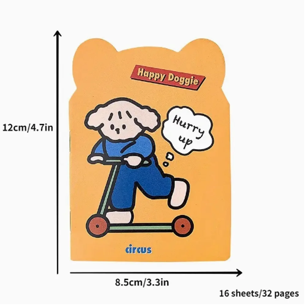 휴대용 만화 노트북, 귀여운 미니 메모장, 귀여운 곰 귀 일기, 학교 용품, 10PCs/팩