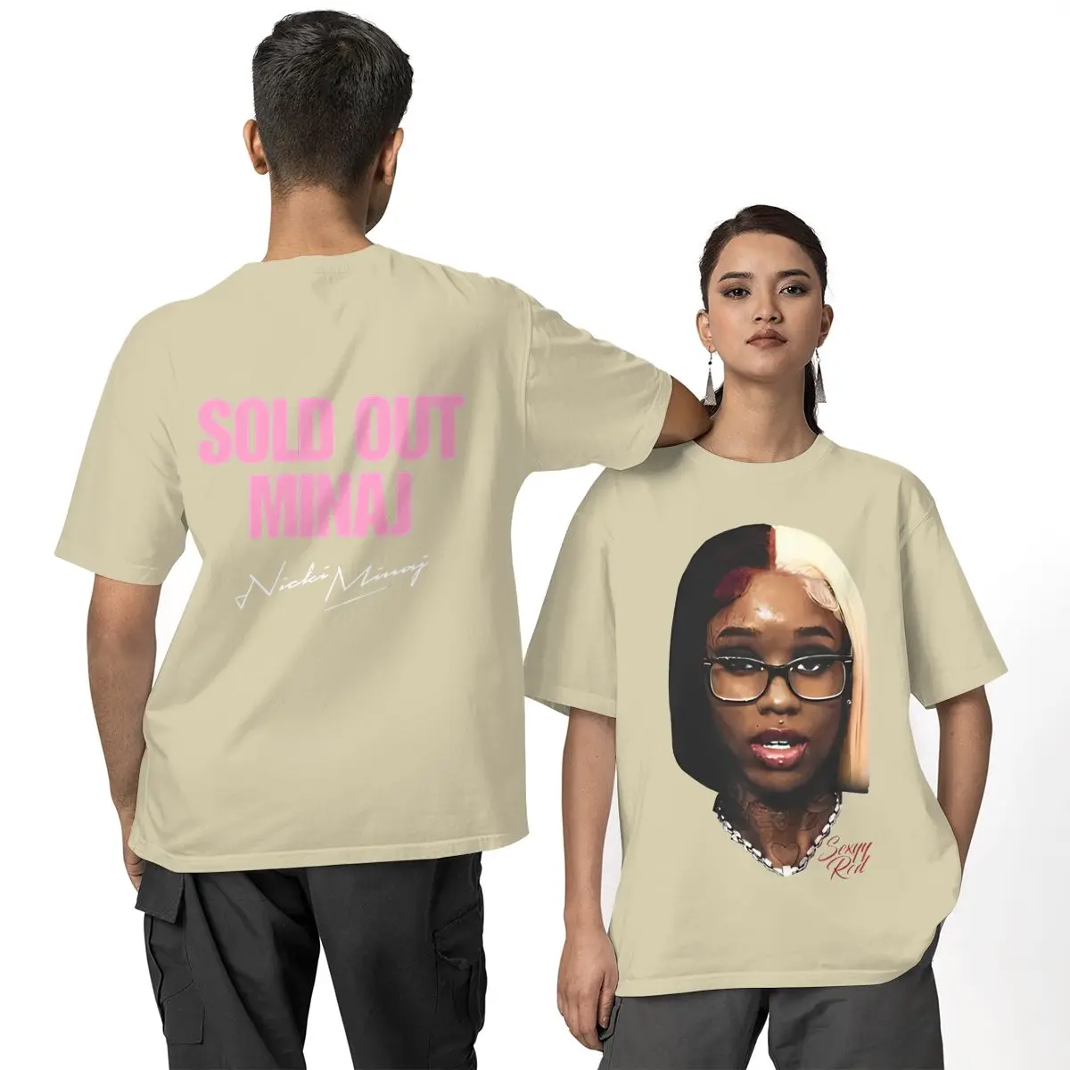 Rapper Nicki Minaj Tour Pink Friday 2024 T-Shirt Mens 100% Cotton T Shirts O Neck Harajuku Tees Wholesale Oversize Clothing