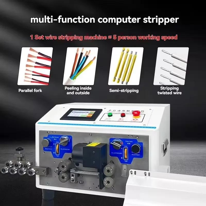Wire stripping/twisting/cutting/slitting machine/fully automatic computerized wire stripping machine
