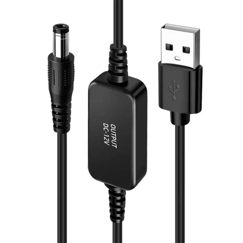 5V to 12V Voltages Cable USB to DC5.5mm Converter Cable Easy Connection Between PowerBanks 12V Required Devices