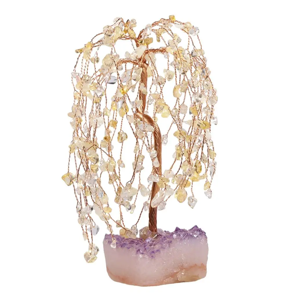 Imagem -04 - Lucky Money Tree com Cru Amethyst Cluster Árvore Bonsai de Cristal Feng Shui Home Decor Desktop Ornamentos