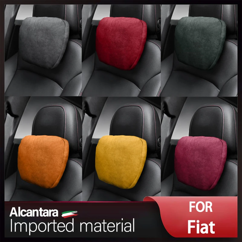 

For FIAT Alcnatara Suede Car Headrest Neck Support Seat Soft Universal Adjustable Car Pillow Neck Rest Cushion Car accessories