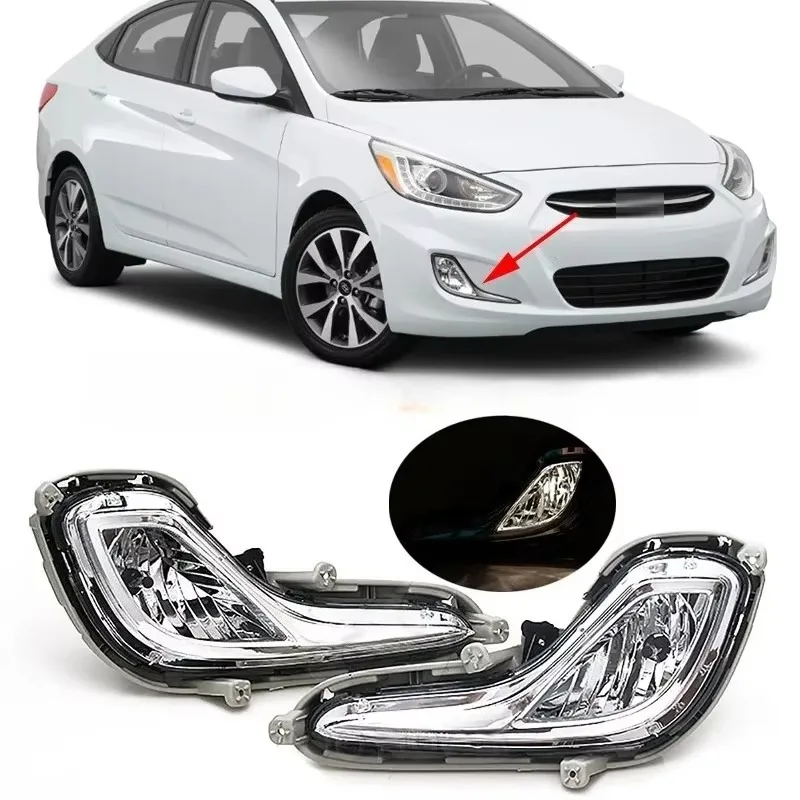 

For 2012 2013 2014 2015 2016 2017 Foglight Foglamp Accent Car Front Bumper Fog Light Lamp DRL Daytime Running Light