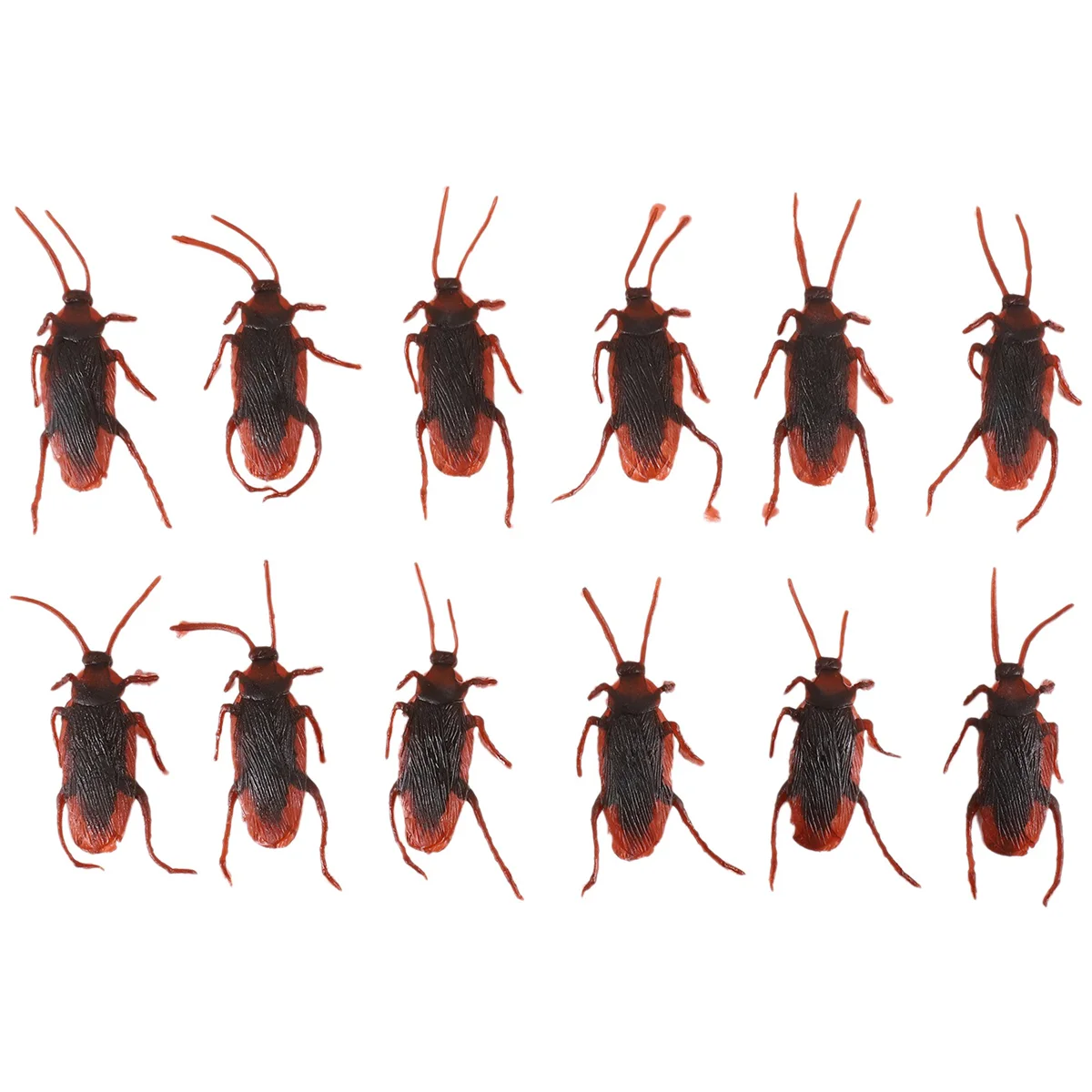 12 Pcs Halloween Simulated Plastic Cockroaches Deceptive Props Toy Trick Decor