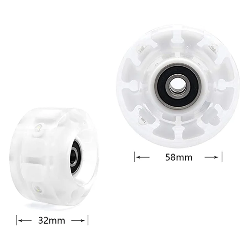 スケート靴光るホイール発光プーリーベアリング付き 32X58mm 78A スケートボードアクセサリー-B60B