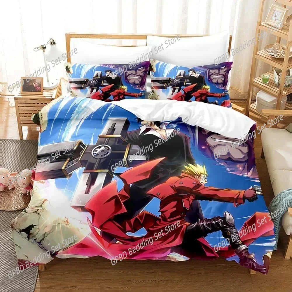New 3d Anime Game TRIGUN STAMPEDE Comfortable Duvet Quilt Cover Pillowcase Bedding Set Children Bedroom Decoration Home Textile