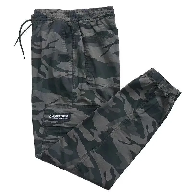 

Мужские камуфляжные рабочие брюки из ледяного шелка, быстросохнущие, свободного кроя, износостойкие, дышащие, летние повседневные длинные брюки для молодежи