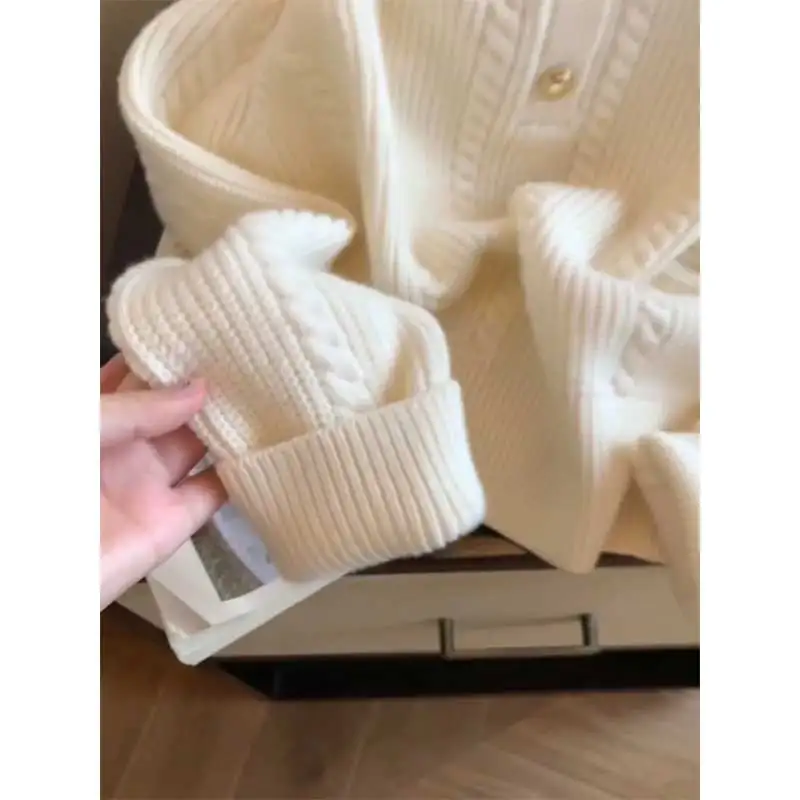 Женская одежда, весенне-осенний модный цветной отложной воротник, женский универсальный вязаный свитер, пуловеры, топы