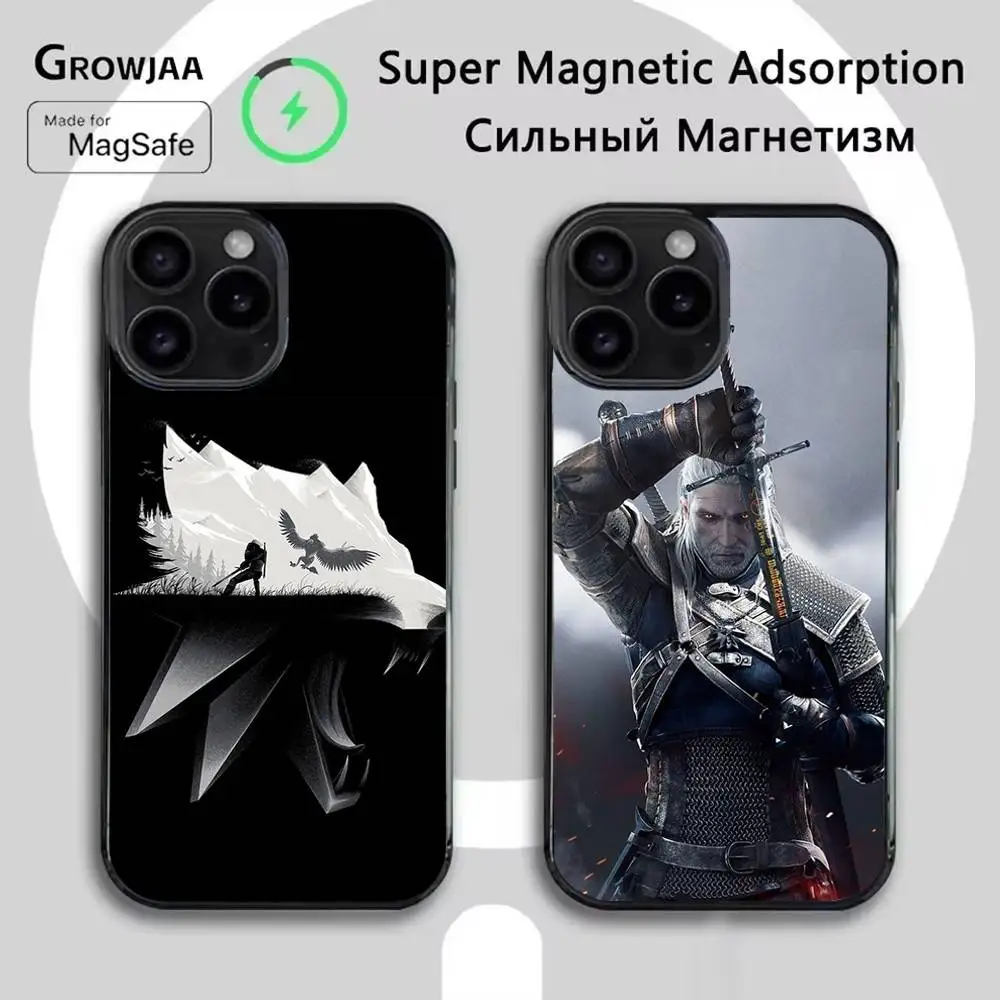 

Чехол для телефона Game The W-Witcher для iPhone 16e, 16, 15,14,13,12,11, Plus, Pro, Max, Mini Magsafe с магнитной беспроводной зарядкой