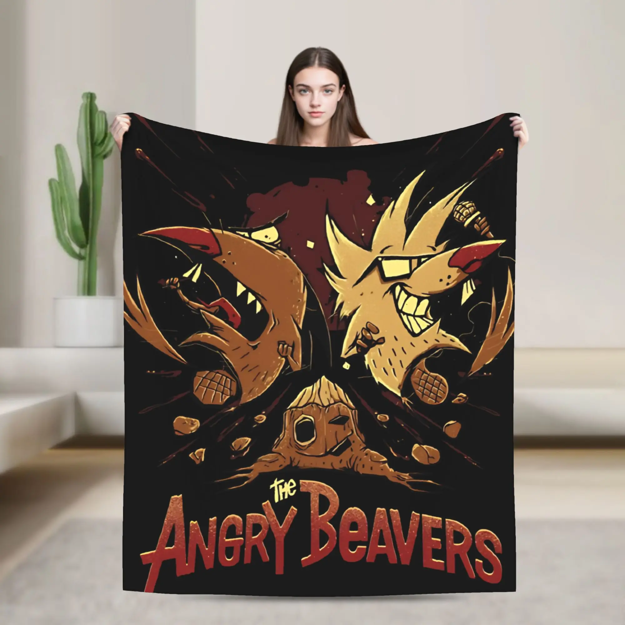 Angry Beavers Daggett & Norbert Feverish  Blanket Super Soft Coral Fleece Plush Cozy Gift  Throw Blanket Bedspread