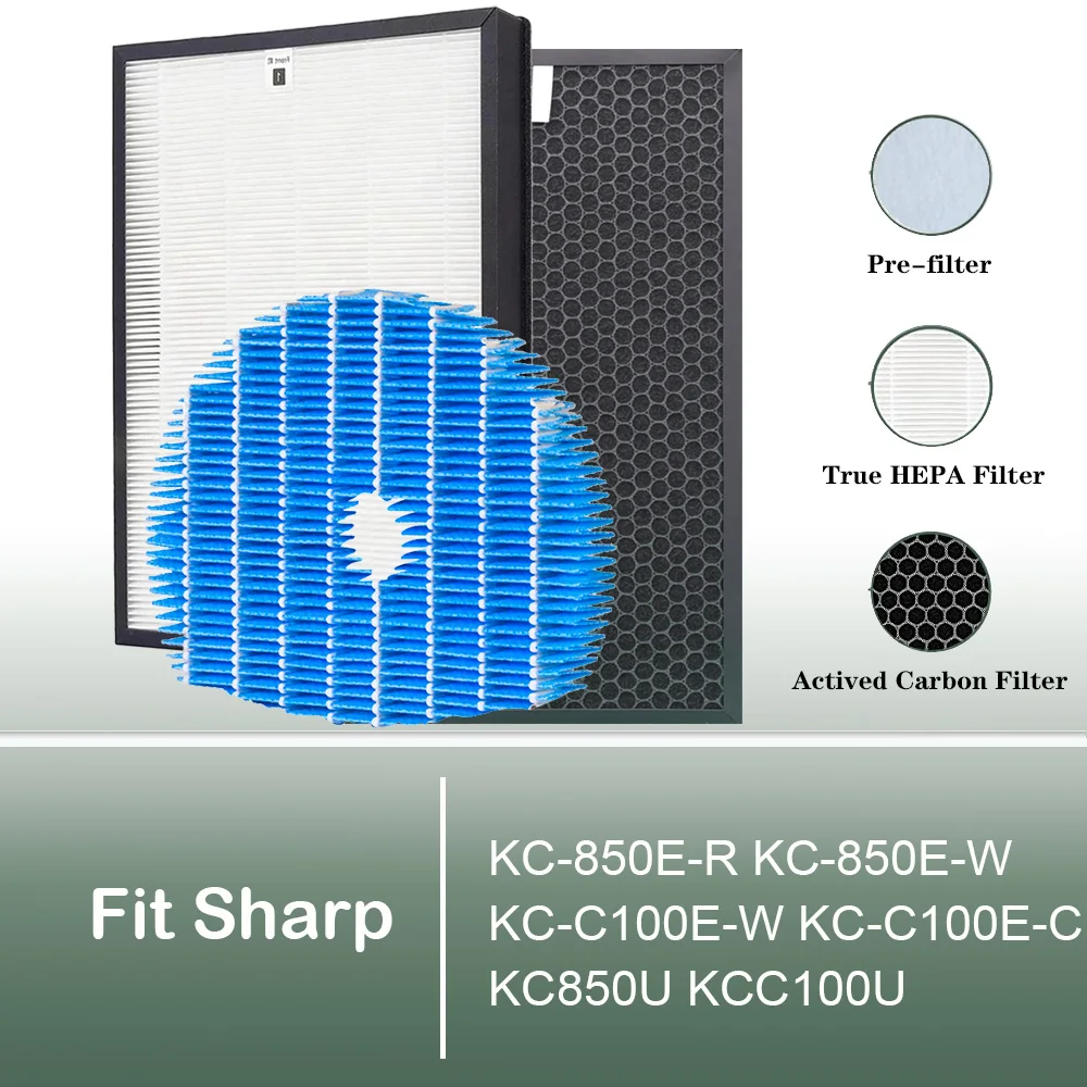 

Совместим с очистителями воздуха Sharp KC-850E-R, KC-850E-W, KC-C100E-W, KC-C100E-C, KC850U, HEPA-фильтр с угольным фильтром и функцией увлажнения.