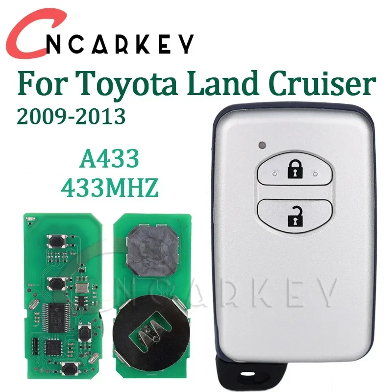 

Чехол для автомобильного ключа для Toyota Land Cruiser Prado LC200 2009-2013, 2 кнопки B53EA B77EA ASK 433 МГц A433, умная фотография