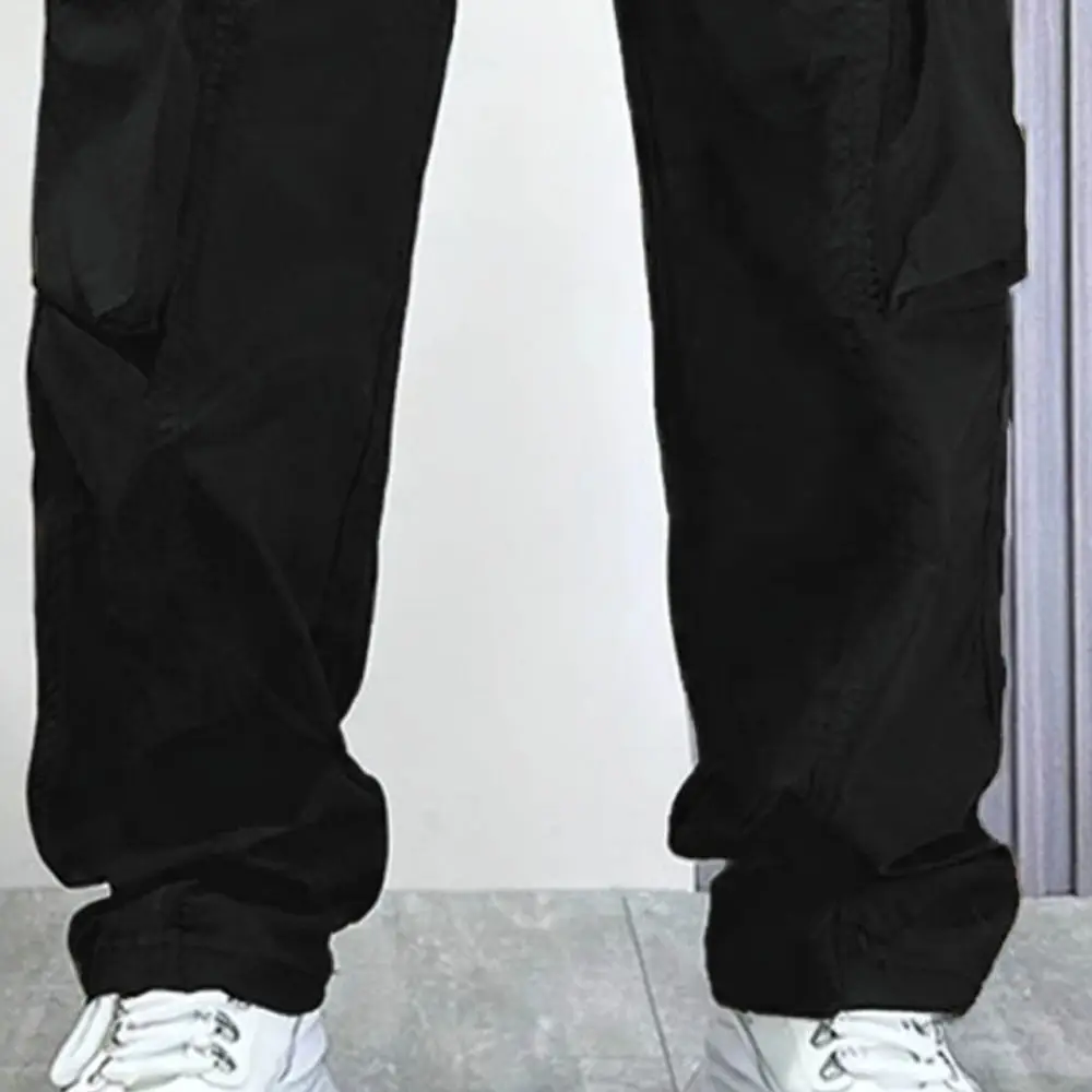 Mens Tactical Cargo Pants Multi Pocket Loose Fit Trousers Straight Leg Streetwear Casual Durable Polyester Outdoor Wear