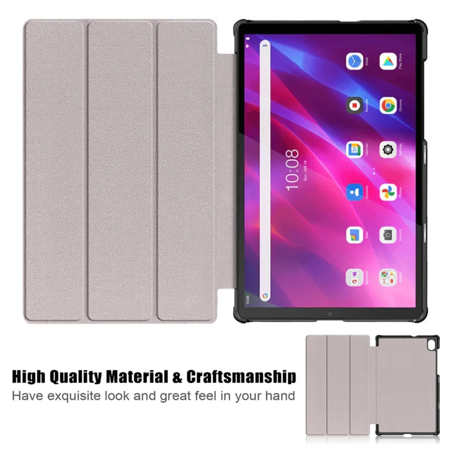 Etui na tablet Lenovo Tab K10 X6C6X X6C6F 10,3 cala 2021 Składana podstawka Skórzany pokrowiec Smart Wake Sleep Etui na tablet 10,3'' Trifold Funda — zdjęcie produktu 5