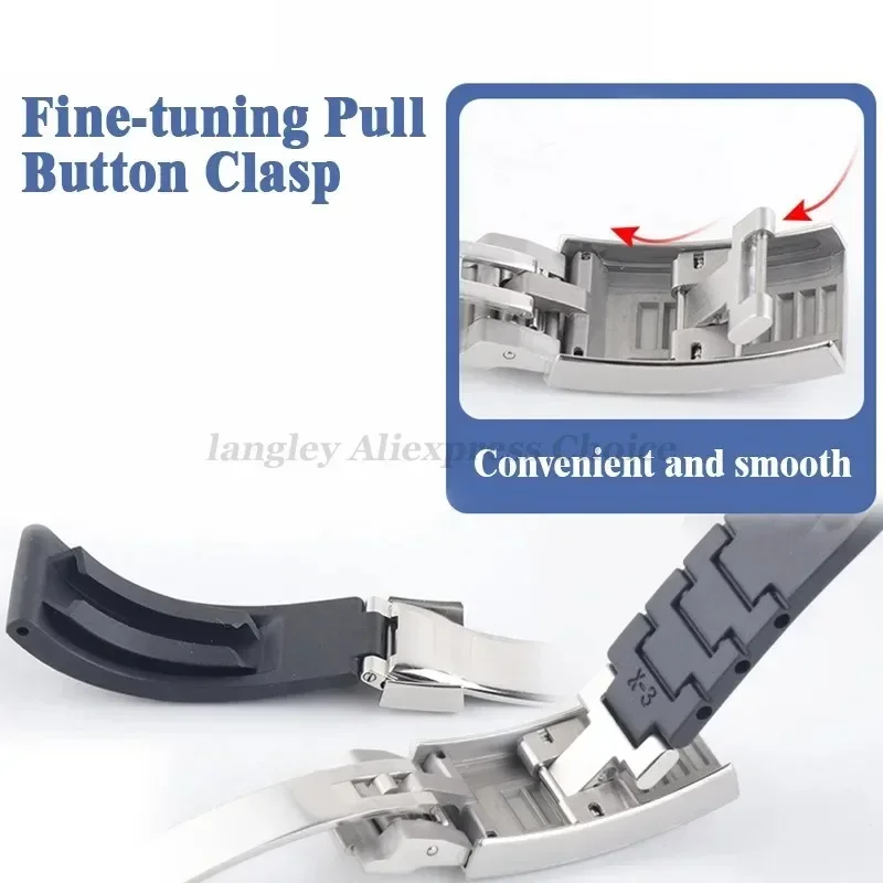 20 مللي متر المطاط حزام الساعات ل رولكس الغواصة دايتونا GMT أعماق البحار سيليكون حزام الفرقة غواص سوار مقاوم للماء 9 × 9 مللي متر ماتي مشبك