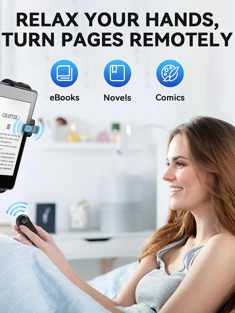 RF Remote Control Page Turner Page Turner Clicker Taking Photo Camera Video Recording Remote Trigger for Kindle Paperwhite