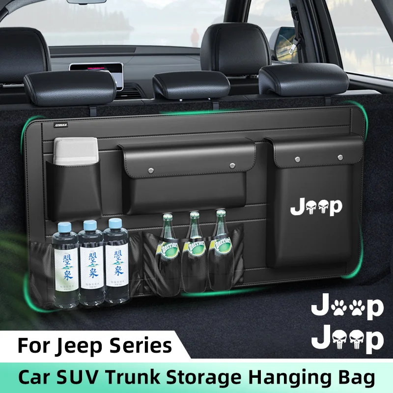

Car Trunk Organizer Storage Bag for Jeep Renegade Compass Cherokee GrandCommander SUV MPV Upgrade Backseat Hanging Organizer Bag