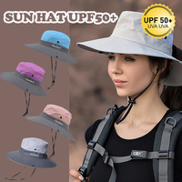 UV Protection Ponytail Hole Bucket Hat Wide Brim Foldable Breathable Fishing Hat for Women Summer Outdoor Beach Gardening Travel