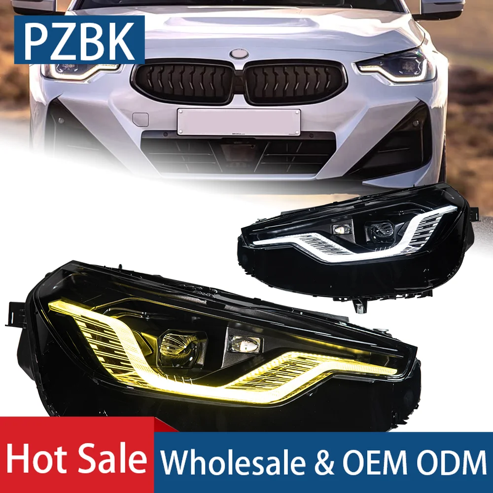 Car Styling Head Lamp for BMW 2 Series G42 LED Headlight Projector Lens 2019-2023 G87 M240 Headlights Dual-Color Drl Automotive