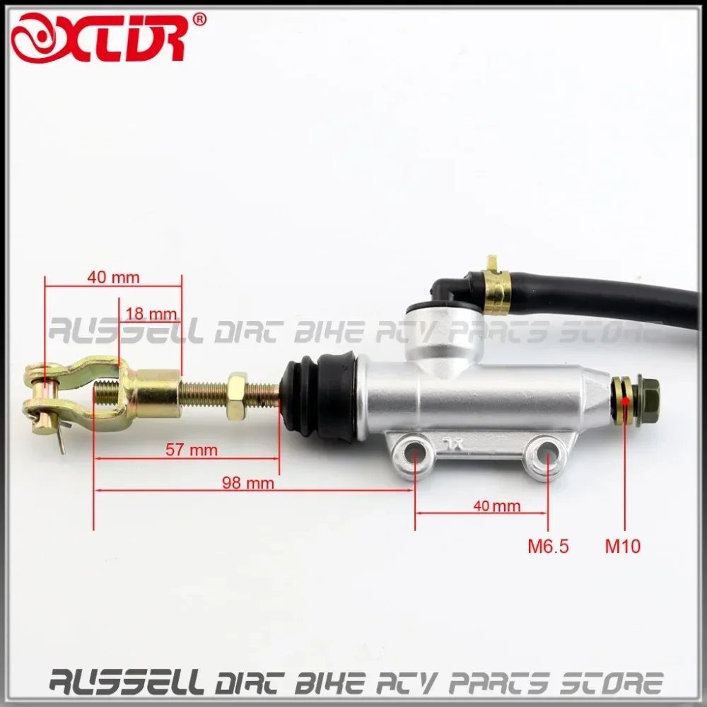 Foot ATV Quad Rear Brake Master Hydraulic Cylinder Pump With Reservoir 50cc 70cc 90cc 110cc 125cc 150cc 200cc 250cc 40mm