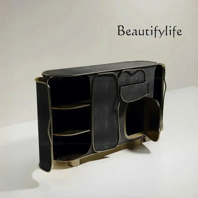 جلد سمكة لؤلؤي راقي، خزانة جانبية، خزانة، فيلا منزلية، إحساس راقي للإبداع، فن حديث، خزانة مدخل #1